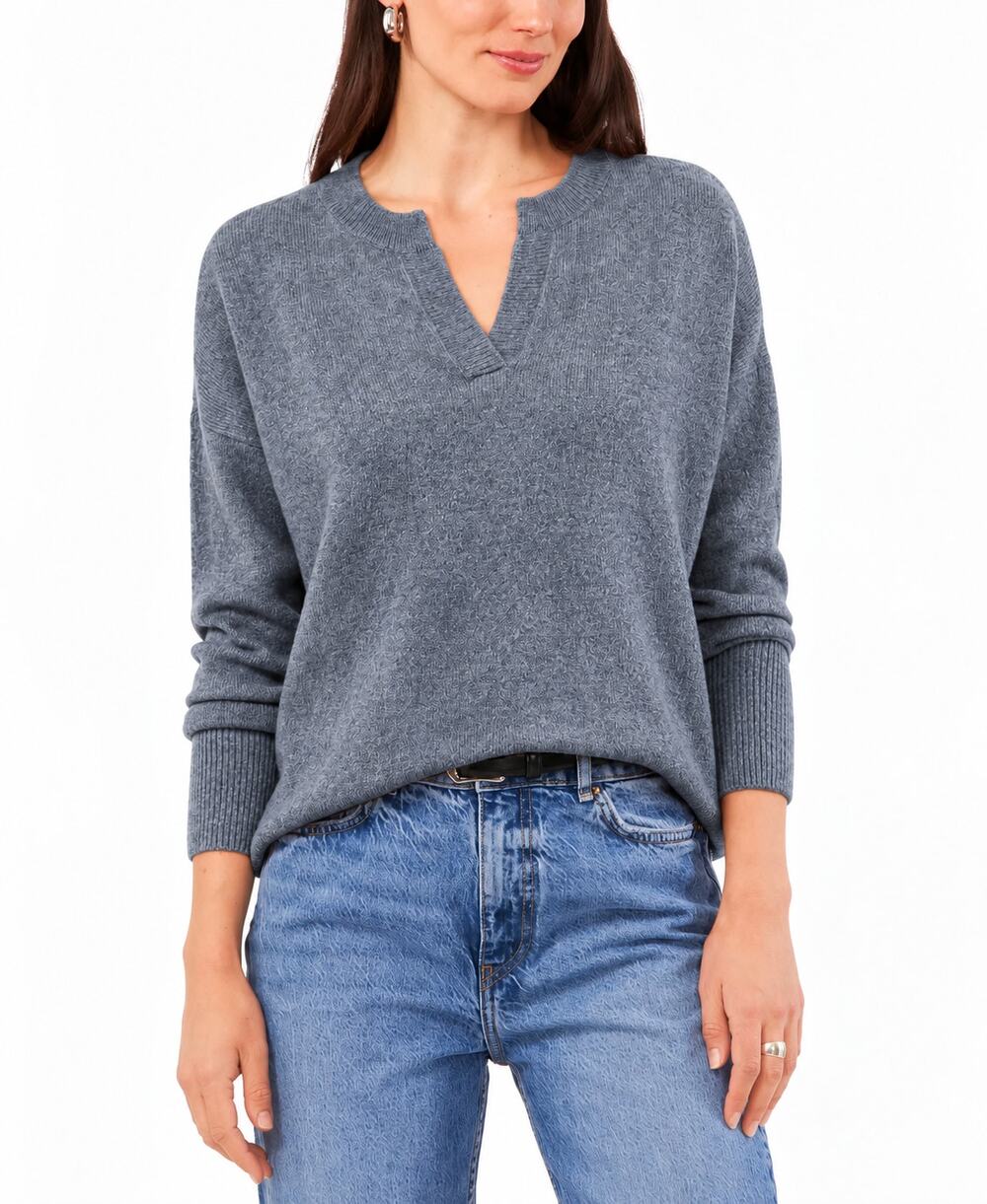 VINCE Women's Cozy V-Neck Drop-Shoulder Sweater
